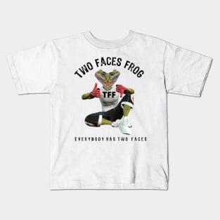 Slogan Design Art Two Faces Frog Kids T-Shirt